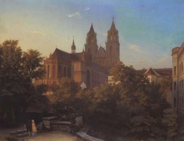 Hermann Gemmel View of the Cathedral of Magdeburg oil painting picture